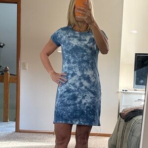 NEW GAP Blue Tie-Dye T shirt Dress